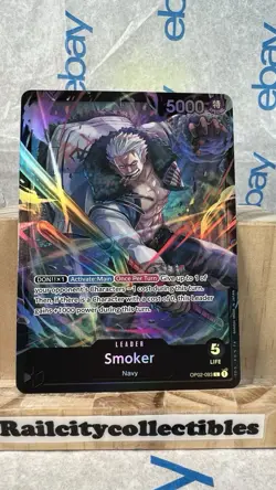 One Piece Card Game Smoker Op02-093 Alt Art Leader Paramount War English - Image 1
