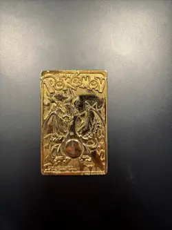 Pokemon Charizard 23K Gold Plated Trading Card 1999 Burger King Promo - Image 1