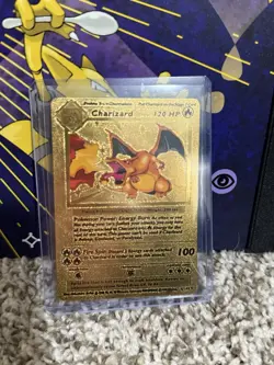 Charizard Gold Foil Pokemon Card 4/102 N/mint Fresh out of the box - Image 1