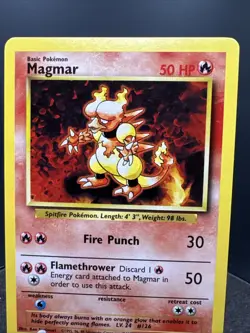 MAGMAR - 36/102 - Base Set - 4th Print - 1999-2000 - Pokemon Card - LP - Image 2