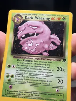 Dark Weezing 14/82 Pokemon TCG Team Rocket Holo Rare Card (Moderate Play) MP 1 - Image 2