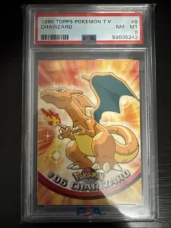 1999 TOPPS POKEMON TV CHARIZARD card # 06 PSA 8 Nm/Mint - Image 1