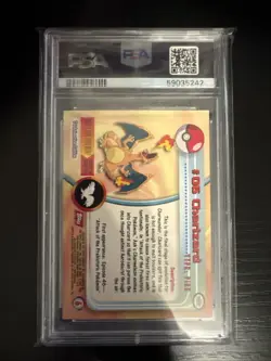 1999 TOPPS POKEMON TV CHARIZARD card # 06 PSA 8 Nm/Mint - Image 2