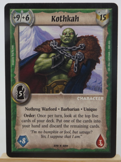 WARLORD Saga of the Storm CCG Nothrog Character Card - KOTHKAH 279/300 - Image 1