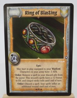 WARLORD Saga of the Storm CCG Item Card - RING OF BLASTING 66/78 - Image 1