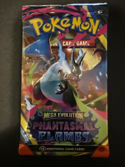 Pokemon Mega Evolution Phantasmal Flames Single Booster Pack 10 Cards - Image 1