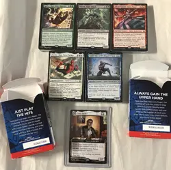 MAGIC THE GATHERING NYCC SDCC SPIDER-MAN WELCOME DECK SET OF 5 + PROMO CARD MTG - Image 1
