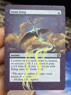 Swan Song • Altered Art • Theros • DMG • Mtg (1784) - Image 1