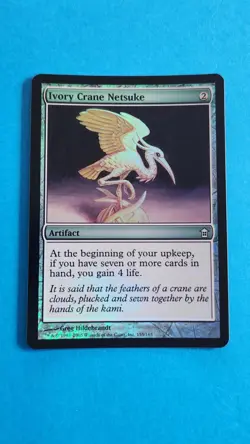 MTG: Magic the Gathering - Saviors of Kamigawa: IVORY CRANE NETSUKE (FOIL) - Image 1