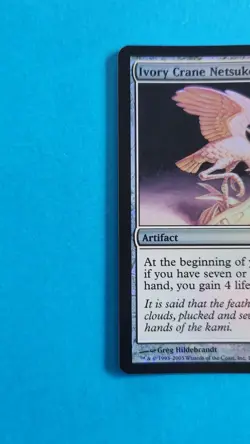 MTG: Magic the Gathering - Saviors of Kamigawa: IVORY CRANE NETSUKE (FOIL) - Image 3