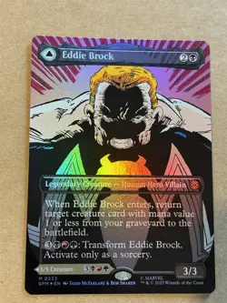 mtg borderless foil Eddie Brock - Venom Lethal Protector, Spiderman, unplayed - Image 2