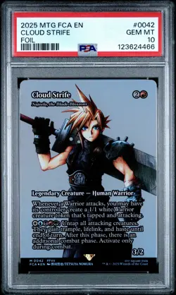 4466 Cloud Strife 2025 MTG Final Fantasy FCA #0042 Foil PSA 10 - Image 1