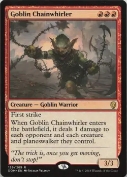 Goblin Chainwhirler R Dominaria 129 LP-NM MTG - Image 1