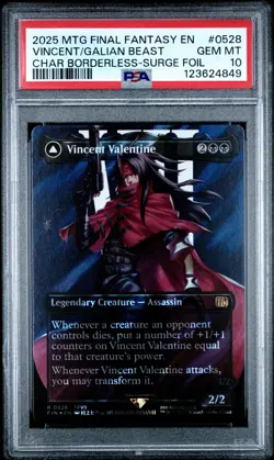 4849 Vincent Galian Beast 2025 MTG Final Fantasy #0528 Surge Foil PSA 10 - Image 1