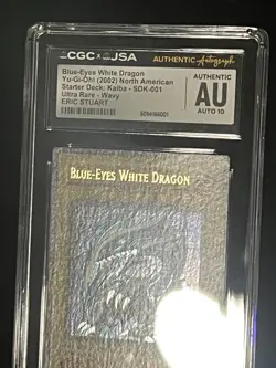 Yugioh CGC WAVY Blue-Eyes White Dragon SDK001 Signed Eric Kaiba Stuart Authentic - Image 2