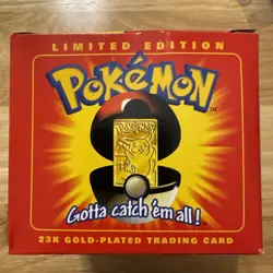 Pokemon Burger King 23k Gold Plated Pikachu Trading Card Sealed but open box - Image 1