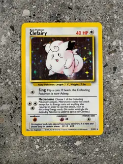 Pokemon TCG Cards Clefairy 5/102 Base Set Holo Rare LP - Image 1