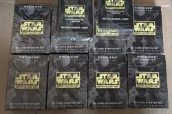 Star Wars Premiere Limited Edition 60 Card Starter Set x8 + 2 jedi packs - Image 1