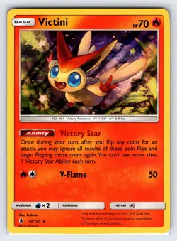 Victini 10/145 2017 S&M Guardians Rising Pokemon Card Nintendo Holo Rare - Vlp - Image 1