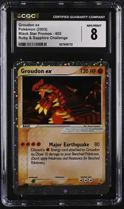 CGC 8 Groudon ex 2003 Black Star Promos 002 Holo Pokemon Card - Image 1