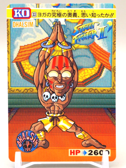 Dhalsim 33 Street Fighter II 1992 Carddas Trading Card Japan CAPCOM BANDAI C872 - Image 1