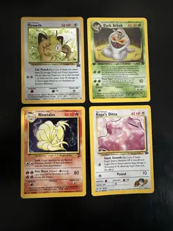 4 Card Vintage Rare Pokemon Lot W/ 1st Edition Holo Promo + Kogas Ditto Holo JP - Image 1