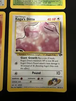 4 Card Vintage Rare Pokemon Lot W/ 1st Edition Holo Promo + Kogas Ditto Holo JP - Image 4