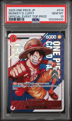 PSA 10 GM One Piece Card Card Monkey.D.Luffy Flagship Promo ST21-014 Japan - Image 1