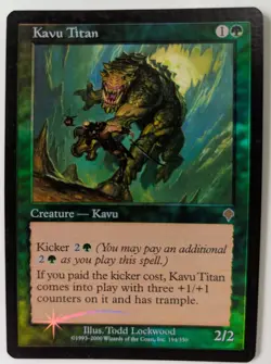 Magic the Gathering KAVU TITAN #194/350 Invasion Green Foil Rare NM 2000 - Image 1
