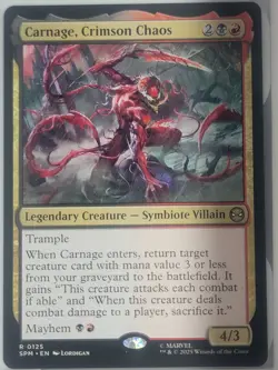 Carnage, Crimson Chaos 0125 Rare Spider-Man Magic: The Gathering - Image 1