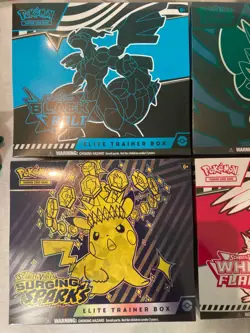 Pokemon Scarlet & Violet White Flair, Black Bolt, Surging ETB (Lot of 4 Sealed) - Image 4