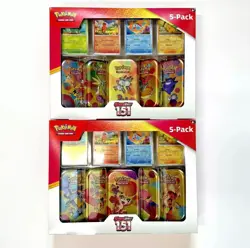 Pokemon TCG 151 Mini Tins 5-Pack Costco Bundle Compete Set of 2 *Never Opened* - Image 1