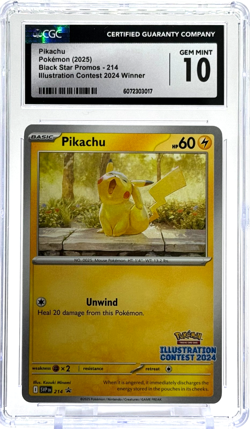 Pokemon Pikachu Illustration Contest Promo 214 CGC 10 Gem Mint TCG - Image 1