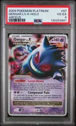 PSA 4 2009 POKEMON PLATINUM ARCEUS #97 GENGAR LV.X-HOLO ARCEUS - Image 1