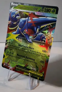 Pokemon TCG Mega Heracross EX Holo Rare 004/094 Double Rare Phantasmal Flames NM - Image 1