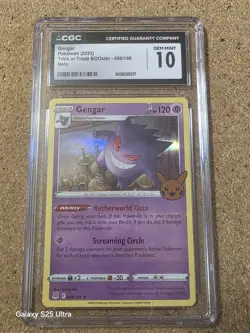 2023 POKEMON GENGAR TRICK OR TRADE BOOster 066/196 CGC GEM MINT 10 HOLO - Image 1