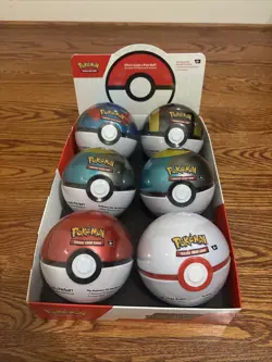 Set Of 6 Pokemon Pokeball Tins - SEALED WITH DISPLAY BOX - Image 1