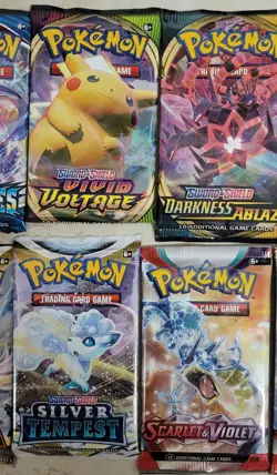 10x Pokemon Booster Pack Lot Mixed Sealed English Sword & Shield Scarlet Violet - Image 4