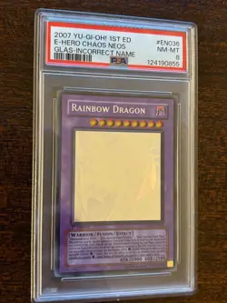 Yugioh! 2007 Elemental Hero Chaos Neos-Rainbow Dragon Ghost 1st Ed "Misprint" - Image 1