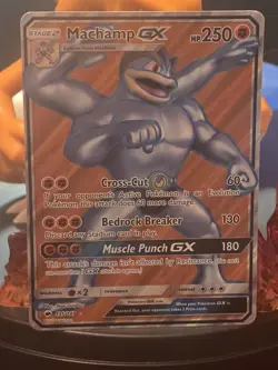 Pokemon Machamp GX Full Art Holo Card Burning Shadows 135/147 Ultra Rare SM - Image 1