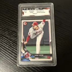 2018 Bowman PAPER Shohei Ohtani Player Rookie Card AGC 10 GEM MINT - Image 1