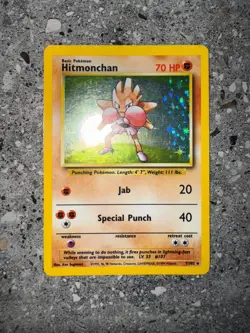 Pokemon TCG Cards Hitmonchan 7/102 Base Set Holo Rare LP-MP - Image 3