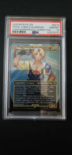 Tidus Yunas Guardian Borderless Surge Foil Final Fantasy Collectible Card Psa 10 - Image 1