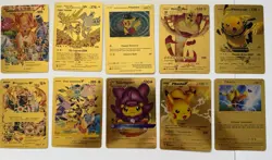 Pokemon 25-Card Gold Metal Collection - Pikachu, Charizard, Mewtwo, Eeveelutions - Image 1