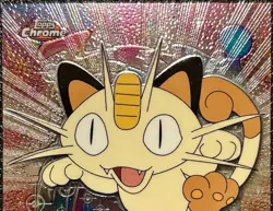 MEOWTH #52, Series 1 - 2000, Topps TV Animation Edition Chrome Pokemon Card - Image 2