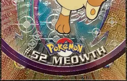 MEOWTH #52, Series 1 - 2000, Topps TV Animation Edition Chrome Pokemon Card - Image 3