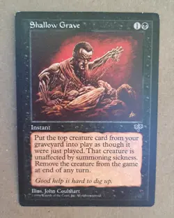 MTG x1 Shallow Grave, Mirage (MIR) Rare (MP/Damaged, see photos) - Image 1