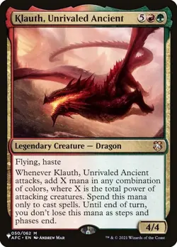 MTG Forgotten Realms (AFC 050) Klauth, Unrivaled Ancient - NM - Mythic -The List - Image 1