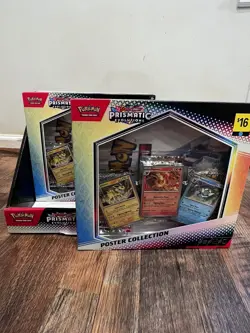 Pokemon TCG PRISMATIC EVOLUTIONS Poster Collection X4 WITH Display Box - Image 1