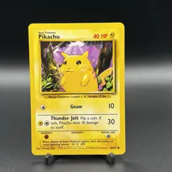 Pokemon Pikachu Card 58/102 Yellow Cheeks Base Set MP - Image 1